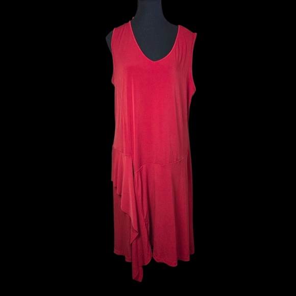 Joe Fresh Vibrant Red Asymmetrical Dress Size 1X - Picture 1 of 5